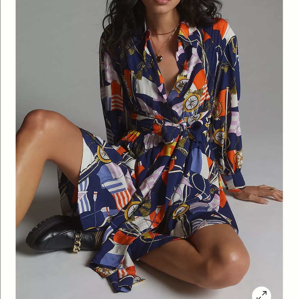 Anthropologie Maeve Mini Shirtdress - Nautical - NWT
